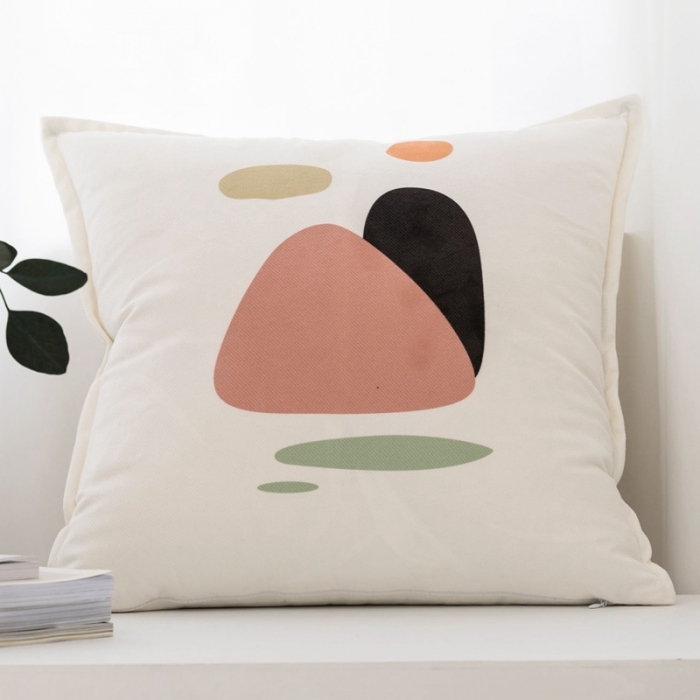 91家纺网 家纺一手货源 找家纺 美茉 2021新款针织棉绒印花靠垫 阿维尼