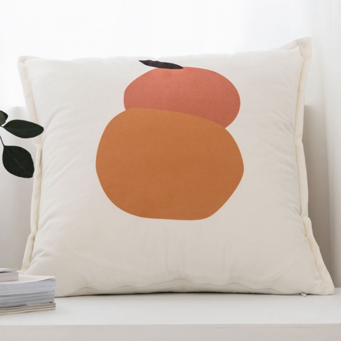 91家纺网 家纺一手货源 找家纺 美茉 2021新款针织棉绒印花靠垫 小枇杷