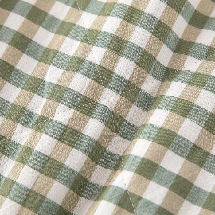 91家纺网 家纺一手货源 找家纺 天瑜家纺 2023新款全棉色织水洗棉夏被 绿小格