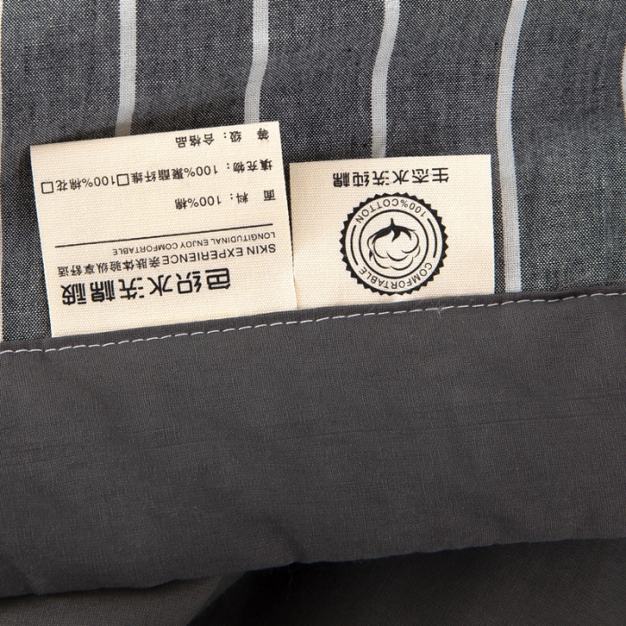 91家纺网 家纺一手货源 找家纺 天瑜家纺 2023新款全棉色织水洗棉夏被 深灰细条