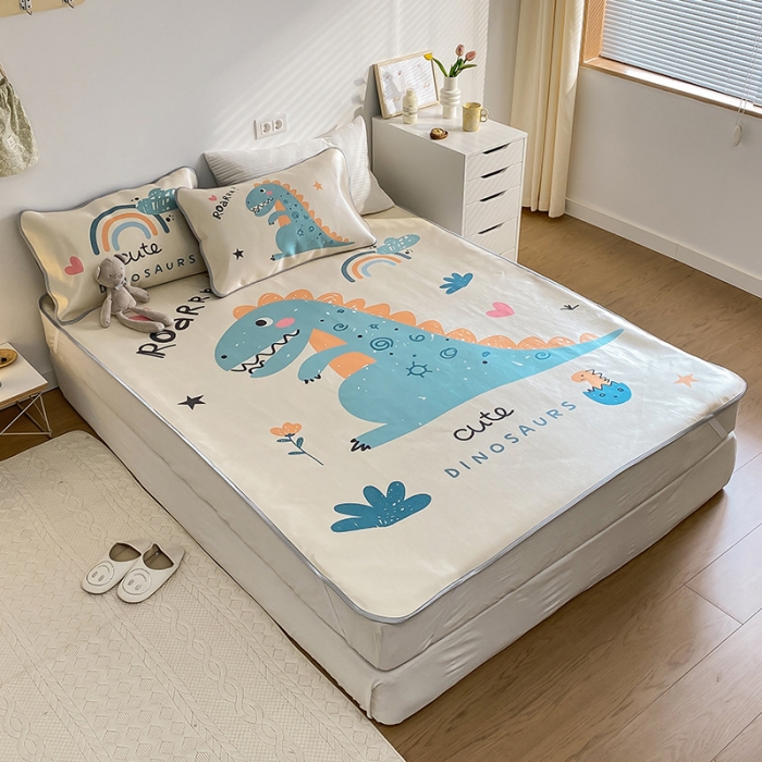 91家纺网 家纺一手货源 找家纺 雅居纺家纺 2022新款大版800D印花冰丝席 巨齿龙