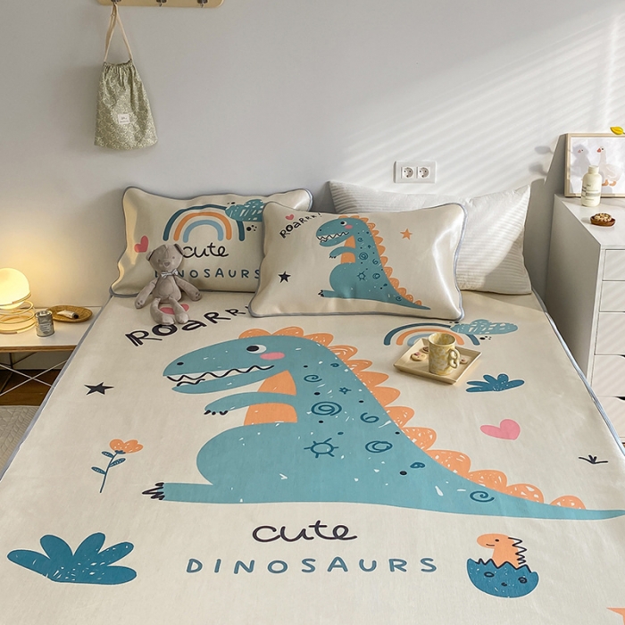 91家纺网 家纺一手货源 找家纺 雅居纺家纺 2022新款大版800D印花冰丝席 巨齿龙