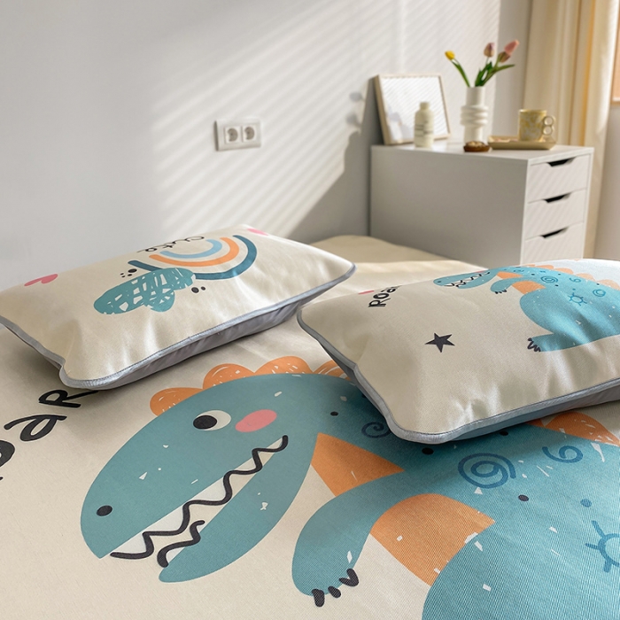 91家纺网 家纺一手货源 找家纺 雅居纺家纺 2022新款大版800D印花冰丝席 巨齿龙