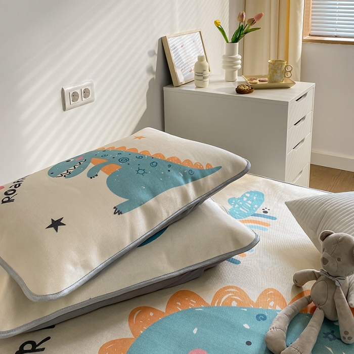 91家纺网 家纺一手货源 找家纺 雅居纺家纺 2022新款大版800D印花冰丝席 巨齿龙