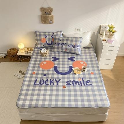 雅居纺家纺 2022新款大版800D印花冰丝席 开心笑脸