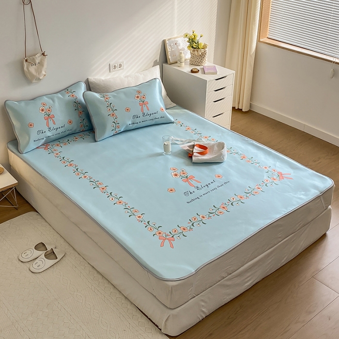 91家纺网 家纺一手货源 找家纺 雅居纺家纺 2022新款大版800D印花冰丝席 梦游仙境