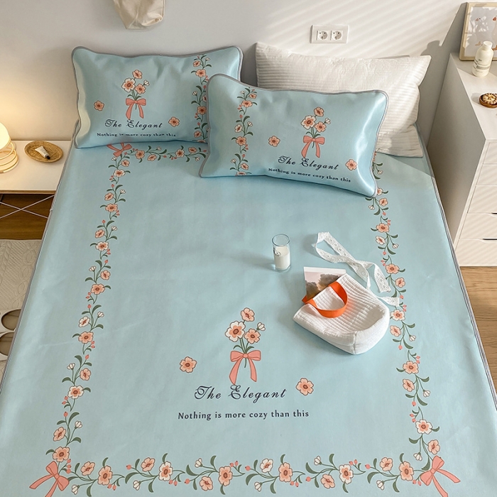 91家纺网 家纺一手货源 找家纺 雅居纺家纺 2022新款大版800D印花冰丝席 梦游仙境