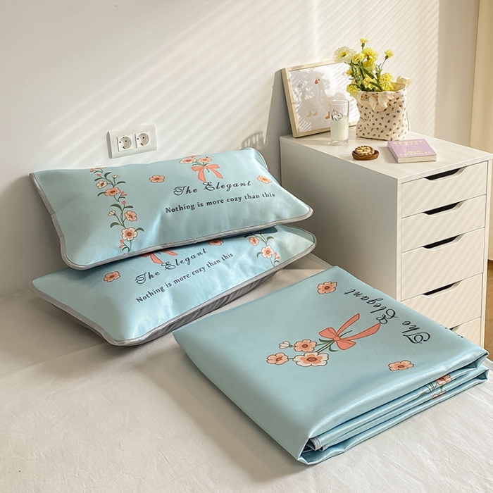 91家纺网 家纺一手货源 找家纺 雅居纺家纺 2022新款大版800D印花冰丝席 梦游仙境