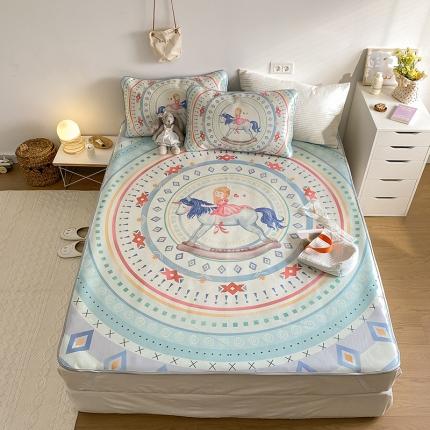 雅居纺家纺 2022新款大版800D印花冰丝席 木马回忆