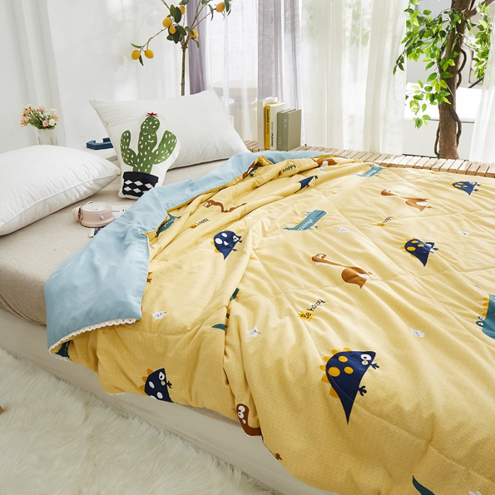 91家纺网 家纺一手货源 找家纺 畅销被业2022新款水洗棉夏被夏凉被 动物世界