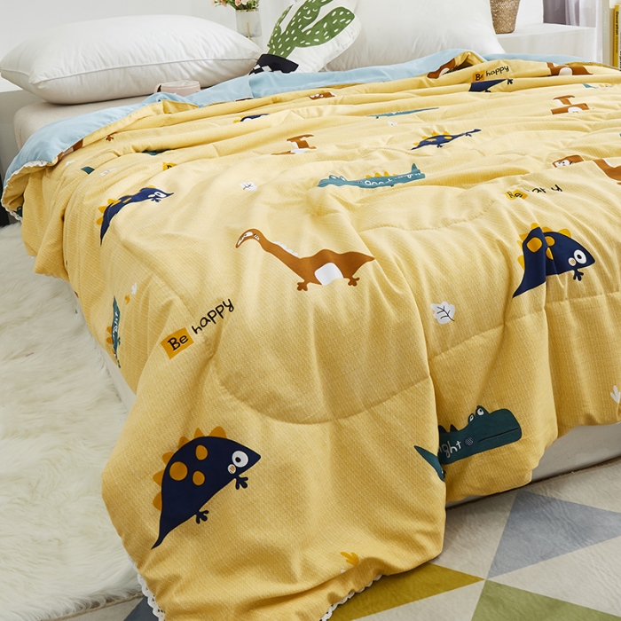 91家纺网 家纺一手货源 找家纺 畅销被业2022新款水洗棉夏被夏凉被 动物世界