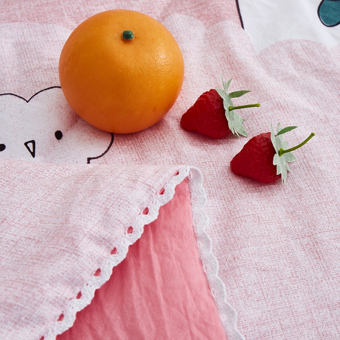 91家纺网 家纺一手货源 找家纺 畅销被业2024新款水洗棉夏被夏凉被 可爱兔