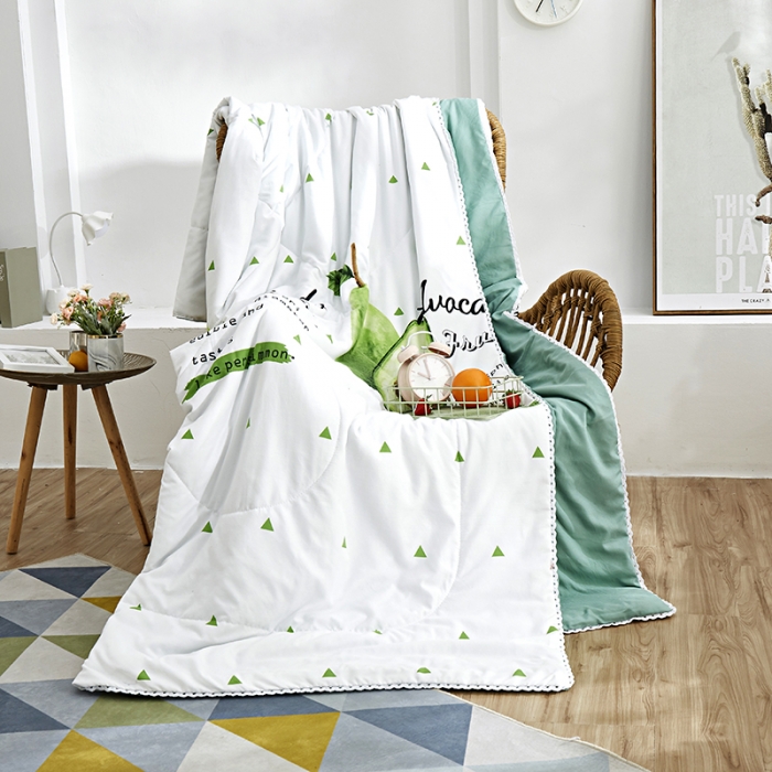 91家纺网 家纺一手货源 找家纺 畅销被业2023新款水洗棉夏被夏凉被 牛油果