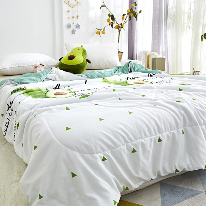 91家纺网 家纺一手货源 找家纺 畅销被业2023新款水洗棉夏被夏凉被 牛油果