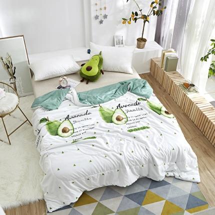 畅销被业2023新款水洗棉夏被夏凉被 牛油果