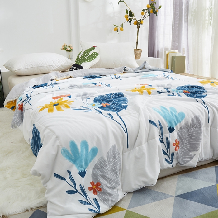 91家纺网 家纺一手货源 找家纺 畅销被业2024新款水洗棉夏被夏凉被 太阳花