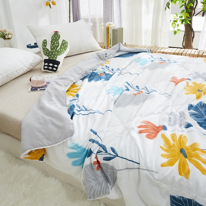 91家纺网 家纺一手货源 找家纺 畅销被业2024新款水洗棉夏被夏凉被 太阳花