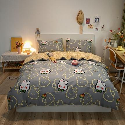 91家纺网 家纺一手货源 找家纺 梦家居 2021春季新品全棉小清新四件套不二家兔兔