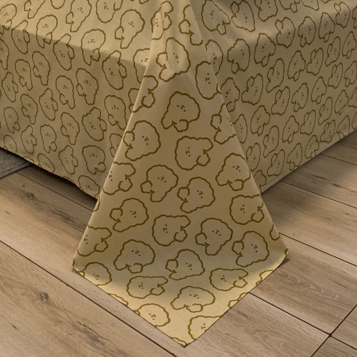 91家纺网 家纺一手货源 找家纺 梦家居 2021春季新品全棉小清新四件套布丁熊