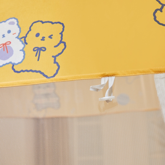 91家纺网 家纺一手货源 找家纺 卓尔居 2022年新款大顶免安装全底床笠款蚊帐 小熊-黄