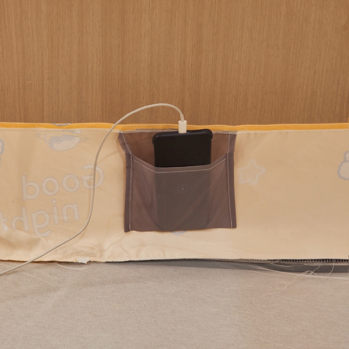 91家纺网 家纺一手货源 找家纺 卓尔居 2022年新款大顶免安装全底床笠款蚊帐 小熊-黄