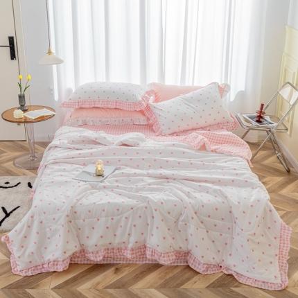 91家纺网 家纺一手货源 找家纺 2023新款韩版夏被四件套 夏日甜心-亮白