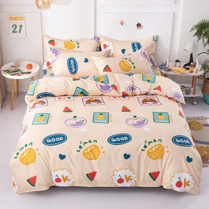 91家纺网 家纺一手货源 找家纺 佑佳家纺新款140克磨毛印花植物羊绒四件套 彩虹甜心 萝莉梦