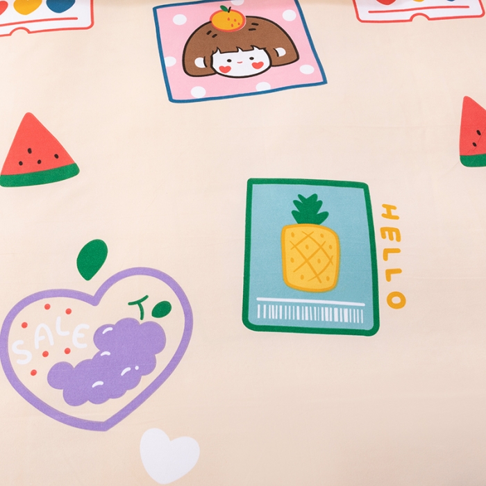 91家纺网 家纺一手货源 找家纺 佑佳家纺新款140克磨毛印花植物羊绒四件套 彩虹甜心 萝莉梦