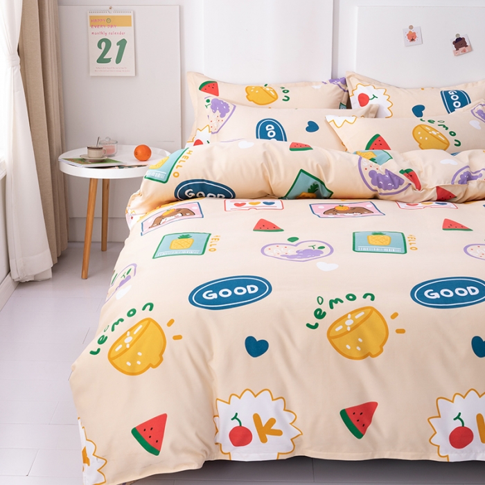 91家纺网 家纺一手货源 找家纺 佑佳家纺新款140克磨毛印花植物羊绒四件套 彩虹甜心 萝莉梦