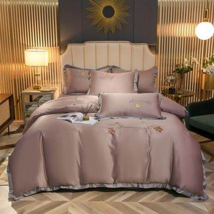 91家纺网 家纺一手货源 找家纺 （总）金米诺 2022新款水洗真丝花边款四件套