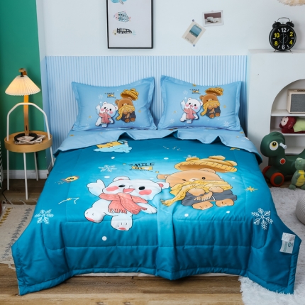 91家纺网 家纺一手货源 找家纺 （总）宝薇家纺2025年卡通大版夏凉被四件套空调被