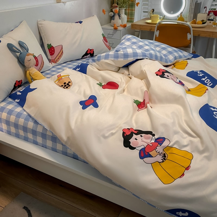 91家纺网 家纺一手货源 找家纺 梦家居 2021春季新品全棉小清新四件套小公主