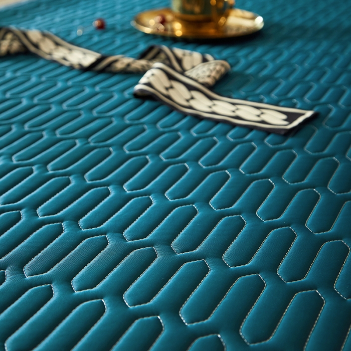 91家纺网 家纺一手货源 找家纺 凡客家居2021春夏凉感丝纯色乳胶凉席 哈伦（宝蓝）