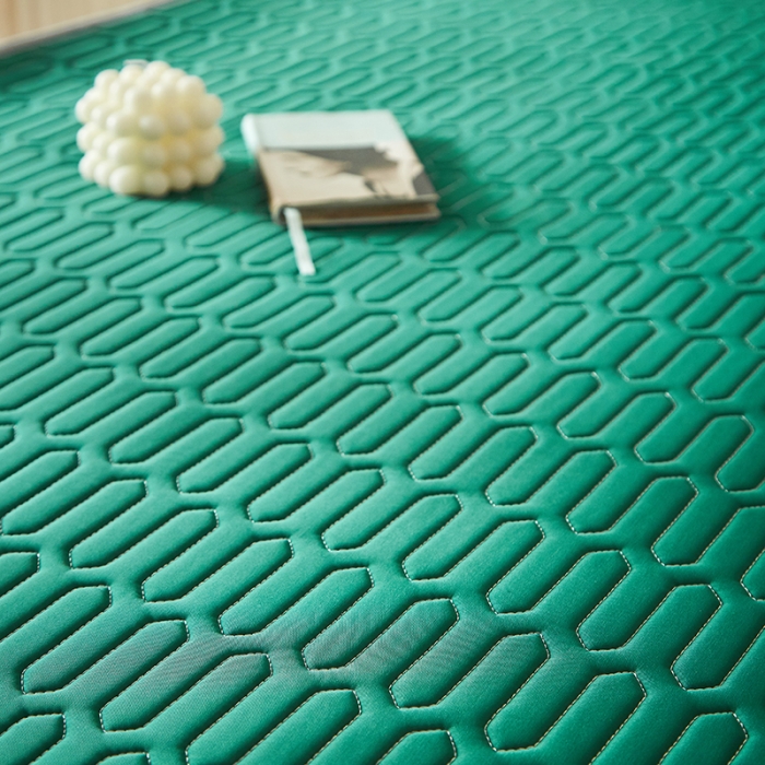 91家纺网 家纺一手货源 找家纺 凡客家居2021春夏凉感丝纯色乳胶凉席 哈伦（孔雀绿）