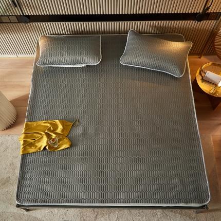 凡客家居2021春夏凉感丝纯色乳胶凉席 哈伦（深灰）