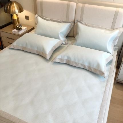 91家纺网 家纺一手货源 找家纺 馨蕊2021新款高端可水洗抗菌冰感凉席 漫生活-绿