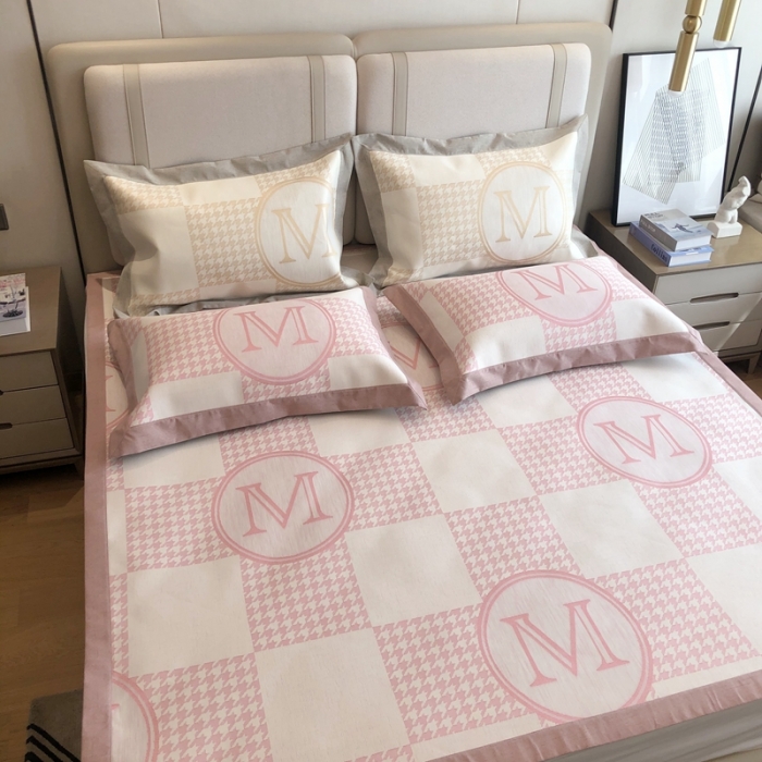 91家纺网 家纺一手货源 找家纺 馨蕊2021新款高端可水洗抗菌冰感凉席 M千鸟格-粉