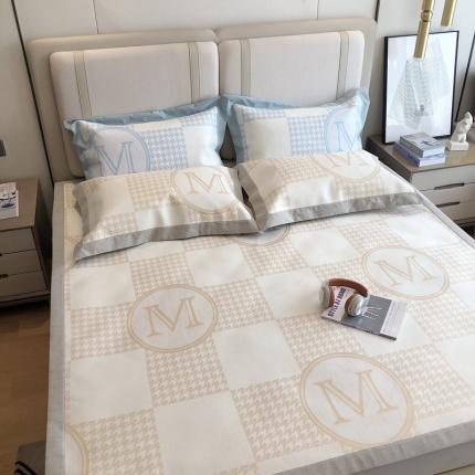 馨蕊2021新款高端可水洗抗菌冰感凉席 M千鸟格-黄