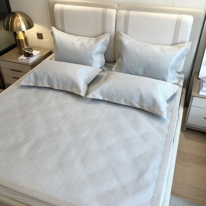 91家纺网 家纺一手货源 找家纺 馨蕊2021新款高端可水洗抗菌冰感凉席 漫生活-灰