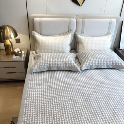 馨蕊2021新款高端可水洗抗菌冰感凉席 千鸟格-咖