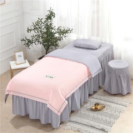 乐逸 2023新款天丝全棉美容床罩 天丝-玉+灰