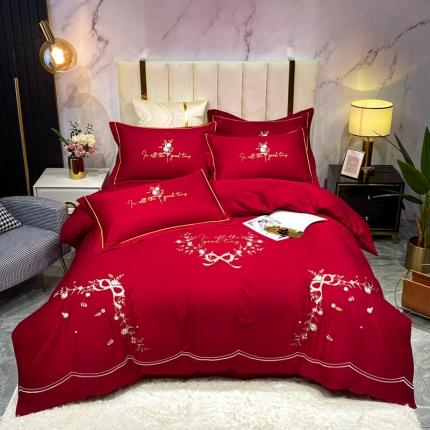 91家纺网 家纺一手货源 找家纺 （总）金麦 2020新款田园风全棉绣花四件套