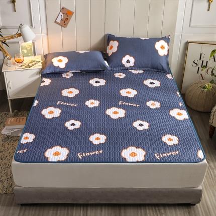 91家纺网 家纺一手货源 找家纺 晨晨家纺 2021新款全棉夹棉防水床护垫 花语 灰