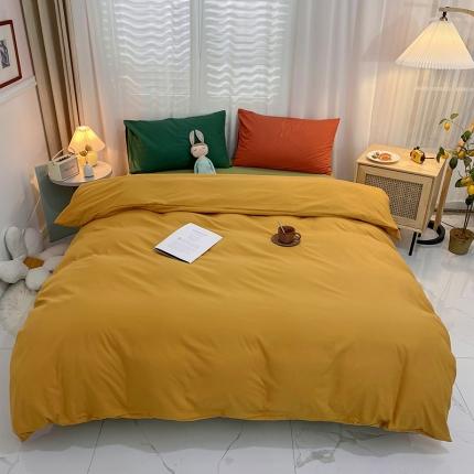 91家纺网 家纺一手货源 找家纺 曼谷 新款混搭风四件套 姜黄-豆绿