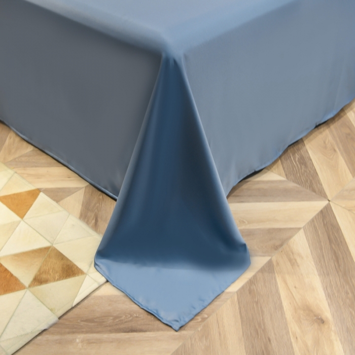 91家纺网 家纺一手货源 找家纺 金米诺 2022新款水洗真丝普通款四件套 宾利蓝