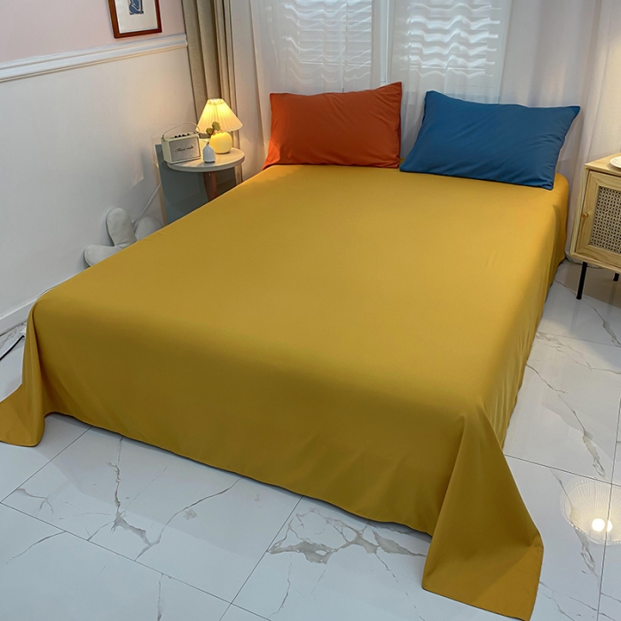 91家纺网 家纺一手货源 找家纺 曼谷 新款混搭风四件套 宝蓝-姜黄