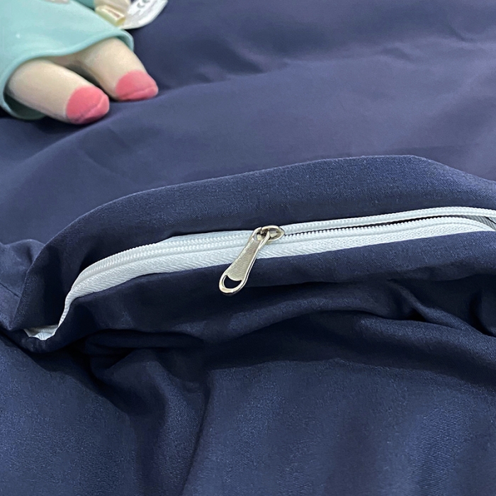 91家纺网 家纺一手货源 找家纺 曼谷 新款混搭风四件套 藏青-豆绿