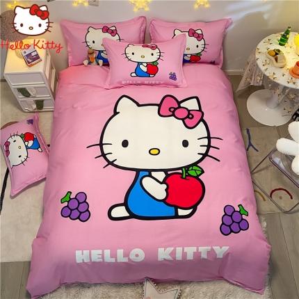 91家纺网 家纺一手货源 找家纺 孩子王 新款正版授权全棉卡通印花四件套电子图 水果kt