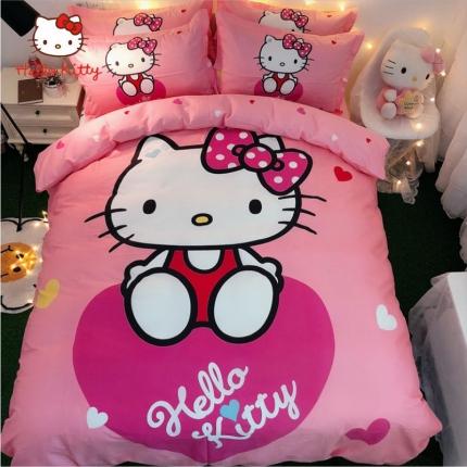 91家纺网 家纺一手货源 找家纺 孩子王 新款正版授权全棉卡通印花四件套实拍图 爱心kt