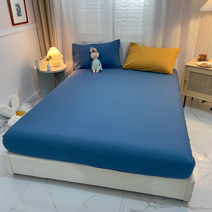 91家纺网 家纺一手货源 找家纺 曼谷 新款混搭风四件套 橙色-宝蓝